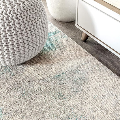JONATHAN Y Modern Abstract Vintage Cream/Blue Indoor Area Rug, 5x8, Contemporary POP, Transitional, Easy-Cleaning for Living Room, Bedroom, Kitchen, Pet Friendly, Non-Shedding (CTP104A-5)
