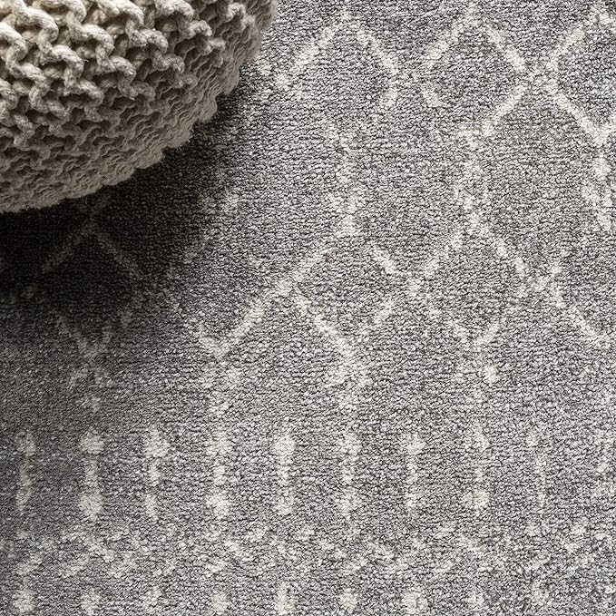 JONATHAN Y Boho Vintage Diamond Gray/Ivory Runner Rug 2X20 ft, Moroccan Hype for Living Room, Bedroom, Kitchen, Office, Easy-Cleaning, High Traffic, Pet-Friendly, Non-Shedding (MOH101C-220)