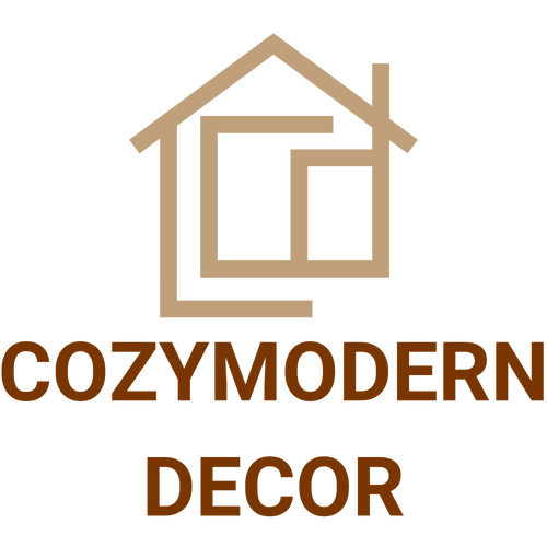Logo of Cozy Modern Decor with a stylized house icon.